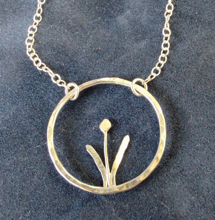 Zoe Ruth- Silver Open Circle Spring Flower Necklace