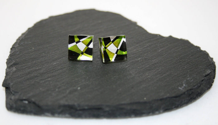 Rowena Park- Acrylic Deco Square Flat Studs