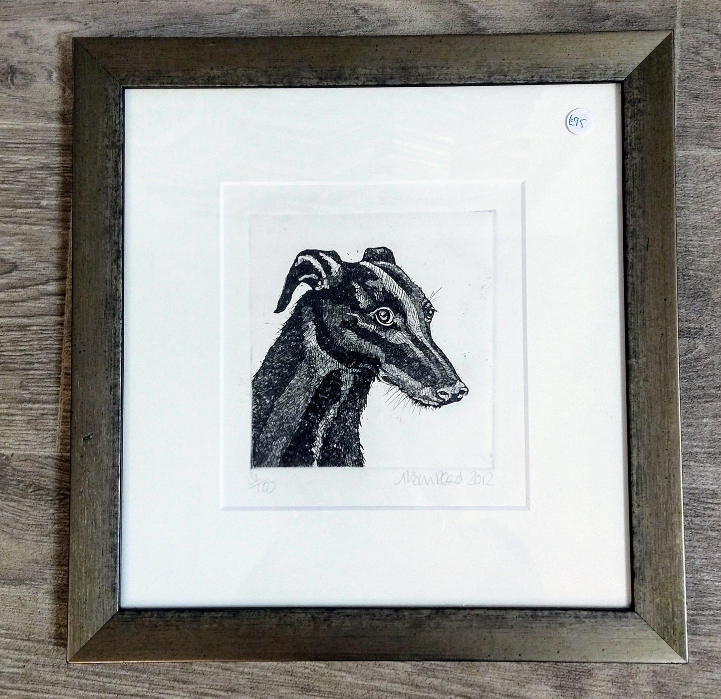 Alison Read -Unnamed Greyhound, Original Etching