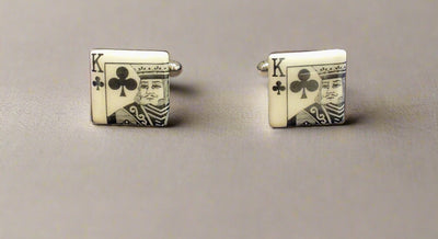 Allison Wiffen- King of Clubs Ceramic Cufflinks - Primrose Gallery