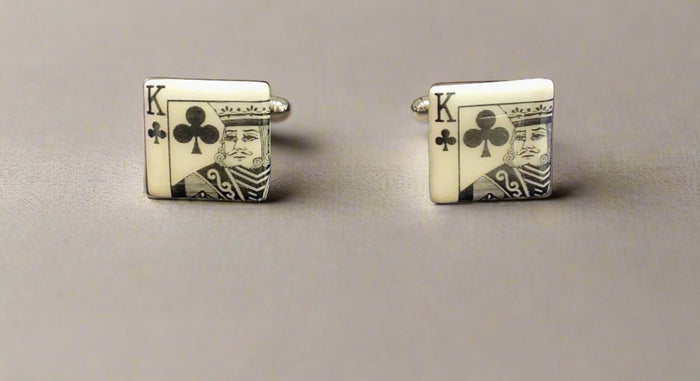 Allison Wiffen- King of Clubs Ceramic Cufflinks