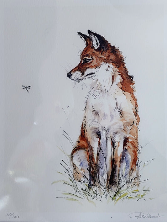 Anne Gilbert- Fox and Fly, Limited Edition Print