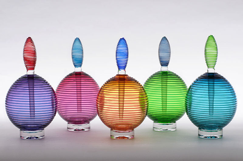 Bob Crooks- Spiral Glass Perfume Bottles - Primrose Gallery