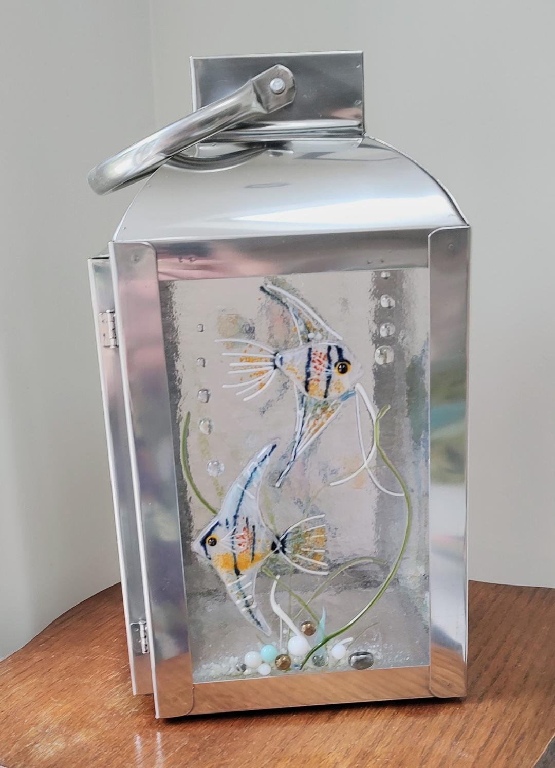 Fired Glass- Angel Fish Lantern