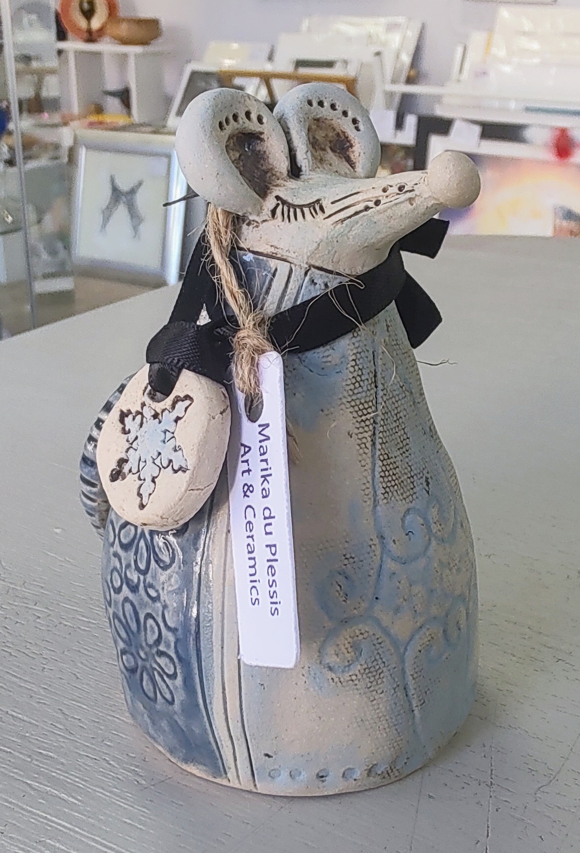 Marika Du Plessis- Ceramic impressed Mouse, Large - Primrose Gallery and Framing