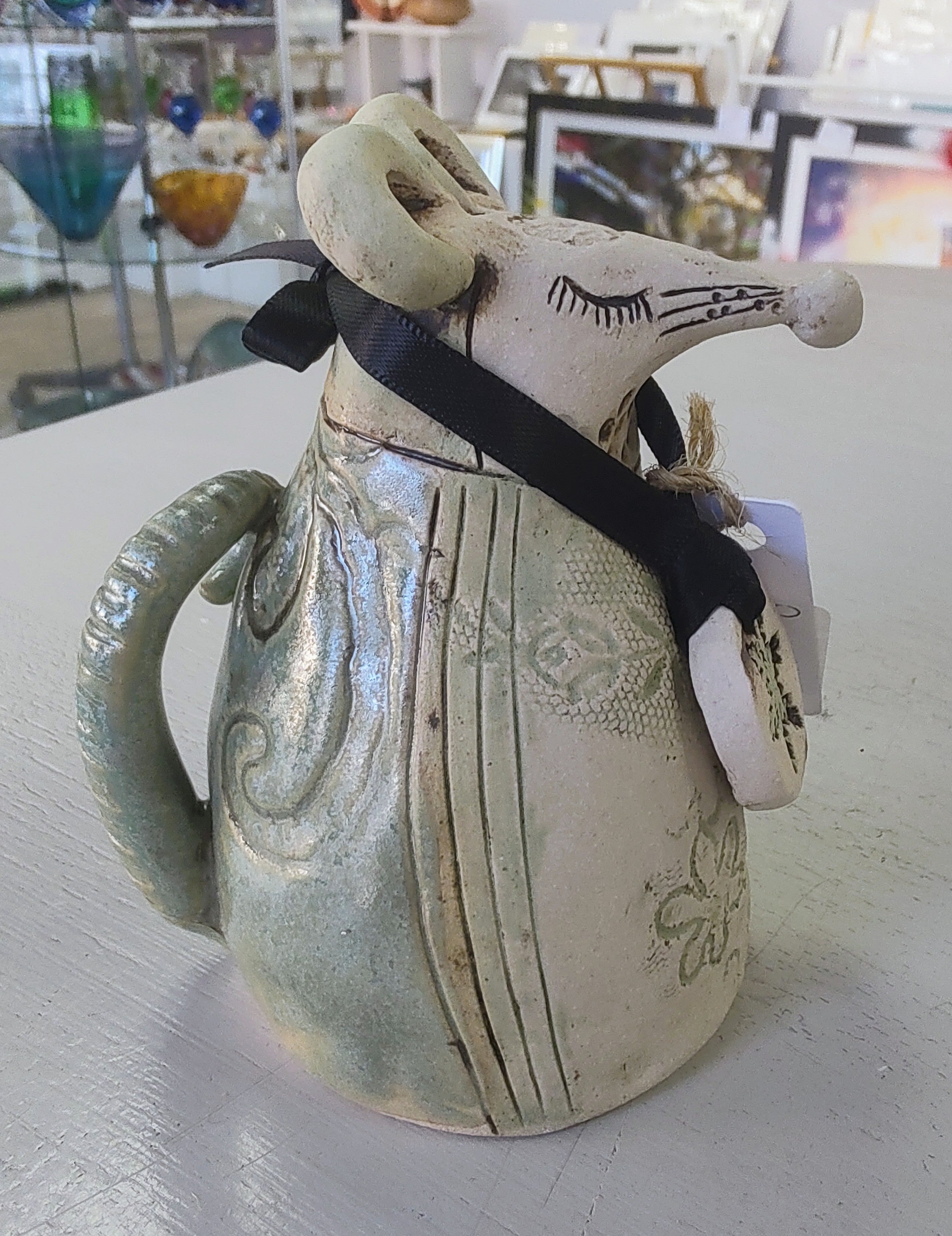 Marika Du Plessis- Ceramic impressed Mouse, Large - Primrose Gallery and Framing