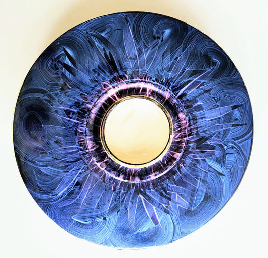 Andy Harris- Turned Wooden Platter, Purple Flower
