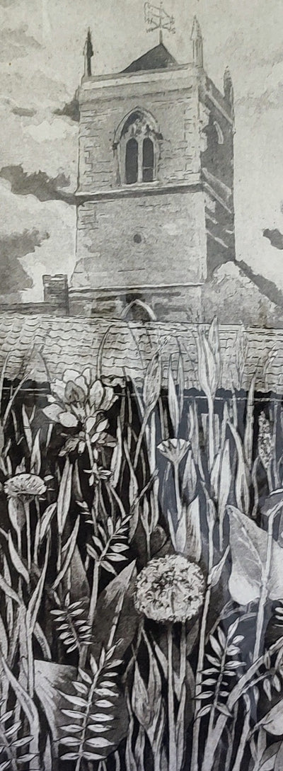 Sorrell Kinley- All Saints Church from Church Close, Sudborough - Primrose Gallery and Framing