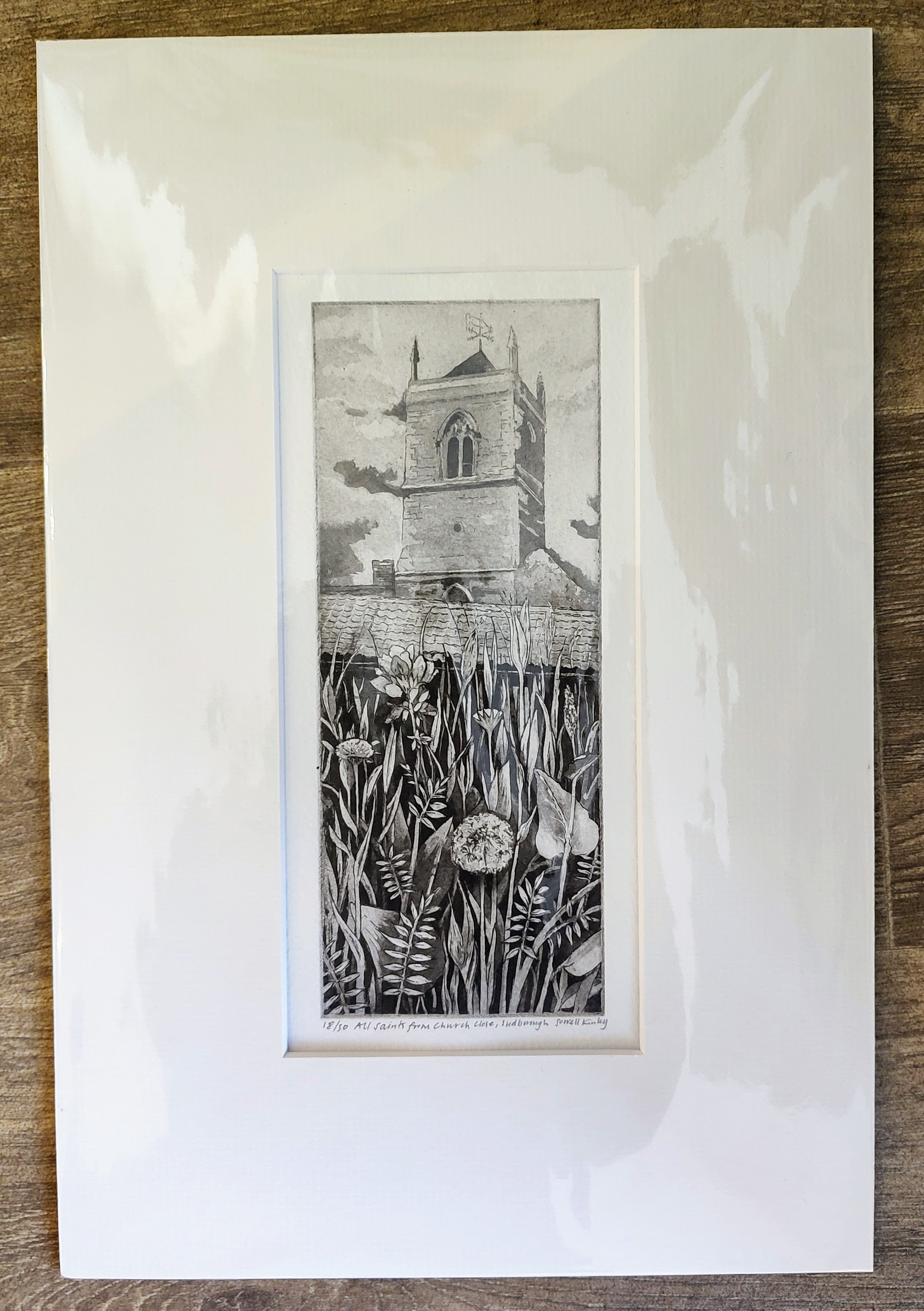 Sorrell Kinley- All Saints Church from Church Close, Sudborough - Primrose Gallery and Framing