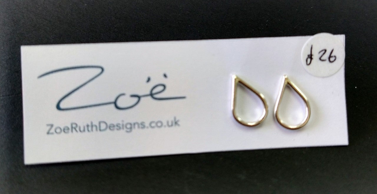 Zoe Ruth- Silver Open Tear Drop Studs