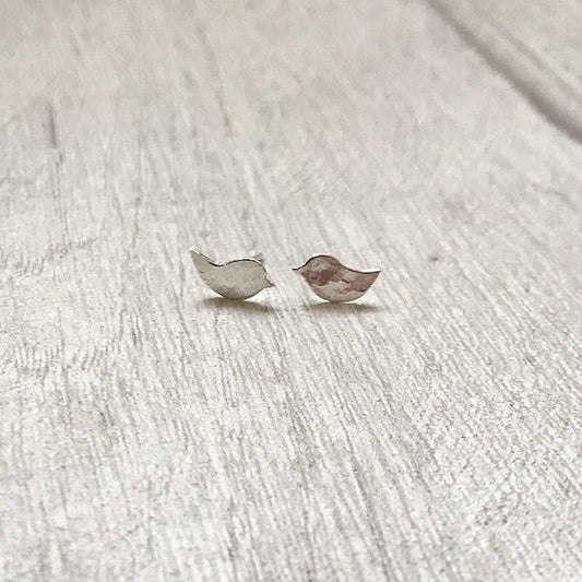 Zoe Ruth- Silver Tiny Bird Drop Studs