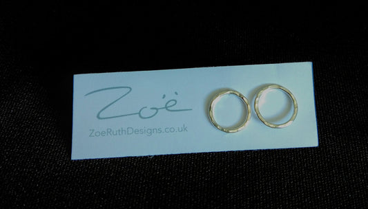 Zoe Ruth- Open circle Silver Hammered Stud - Primrose Gallery