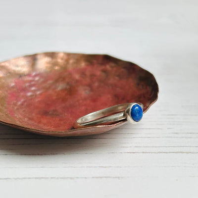 Zoe Ruth - Lapis Lazuli Stone Silver Ring -  Size Q.5