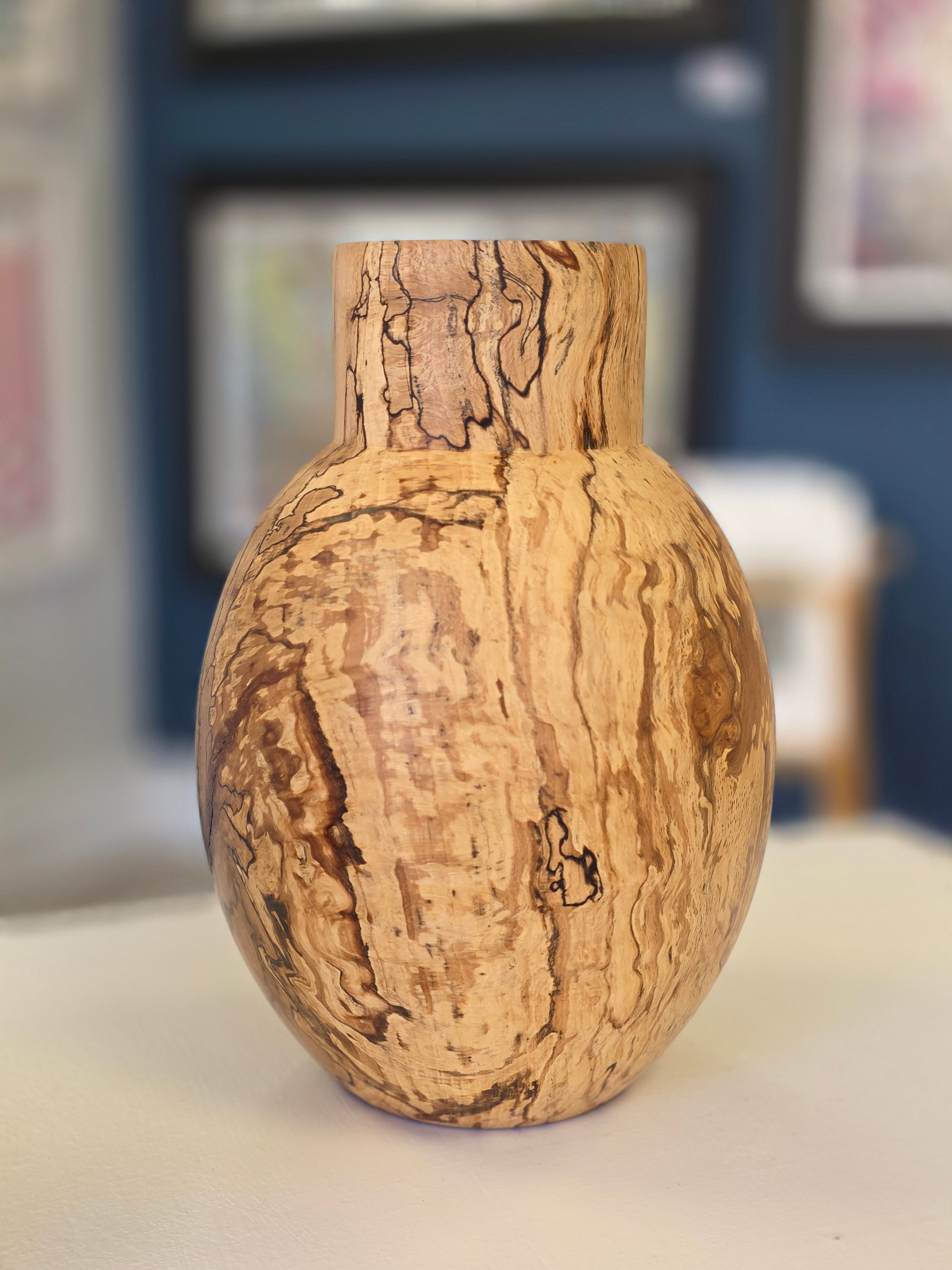 Jack Astbury - Spalted Beech Hand Turned wooden Vase - Primrose Gallery and Framing 