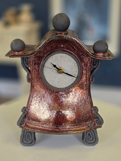 Stonesplitter - Medium Copper Raku Clock - Primrose Gallery and Framing 
