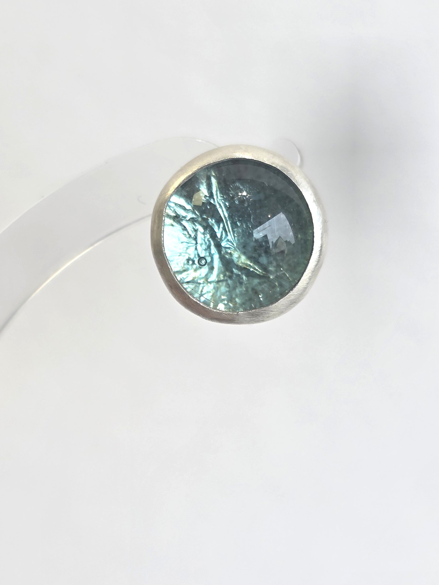 Tracy Chamberlain - Turquoise Glass and Silver Stud Earrings