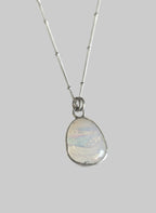 Tracy Chamberlain -Rainbow Moonstone Glass Pendant With Silver Chain