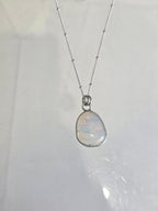 Tracy Chamberlain -Rainbow Moonstone Glass Pendant With Silver Chain