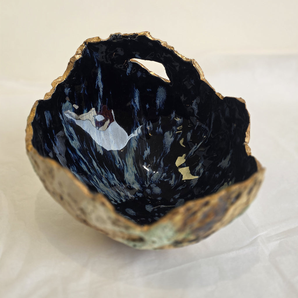 Emma Saul - Black Hole Textured Ceramic Bowl, Medium