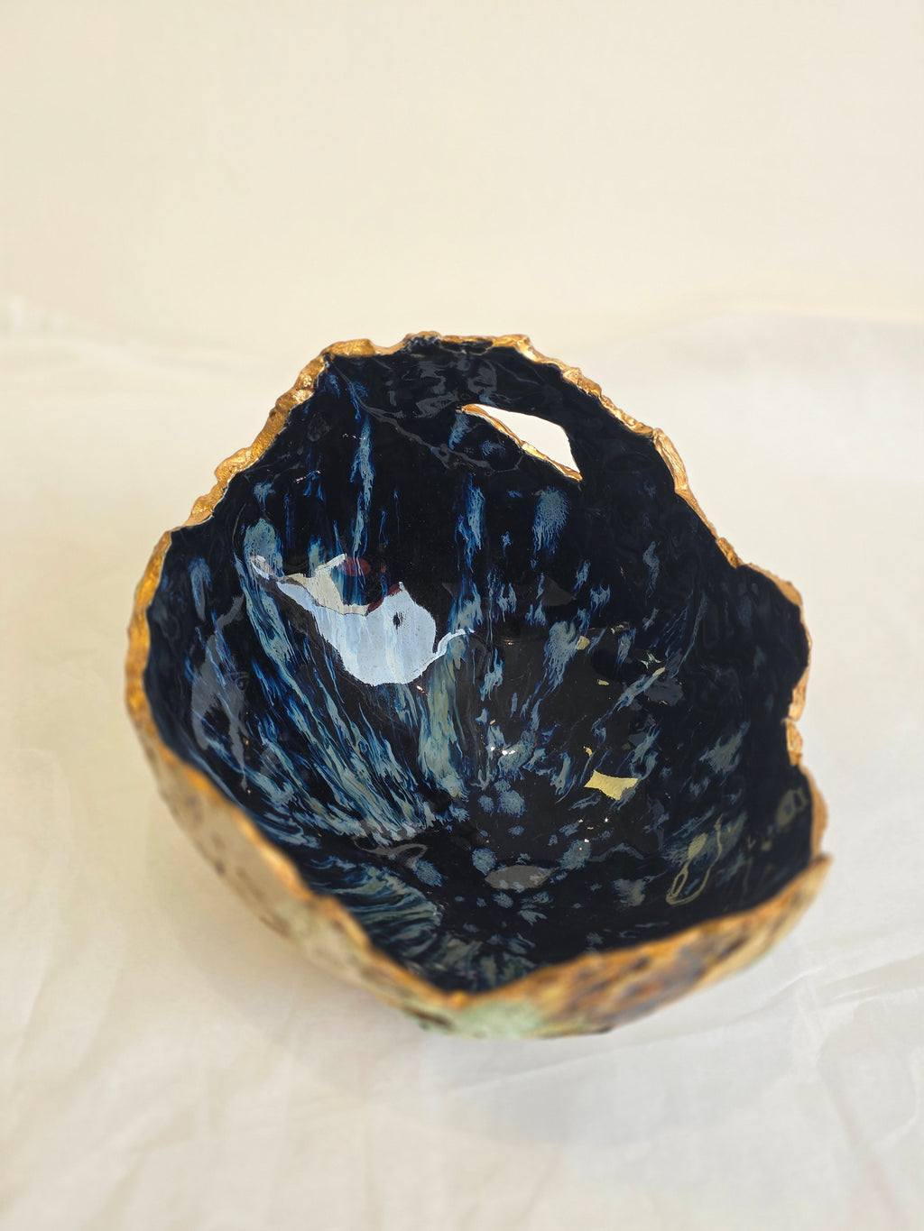 Emma Saul - Black Hole Textured Ceramic Bowl, Medium