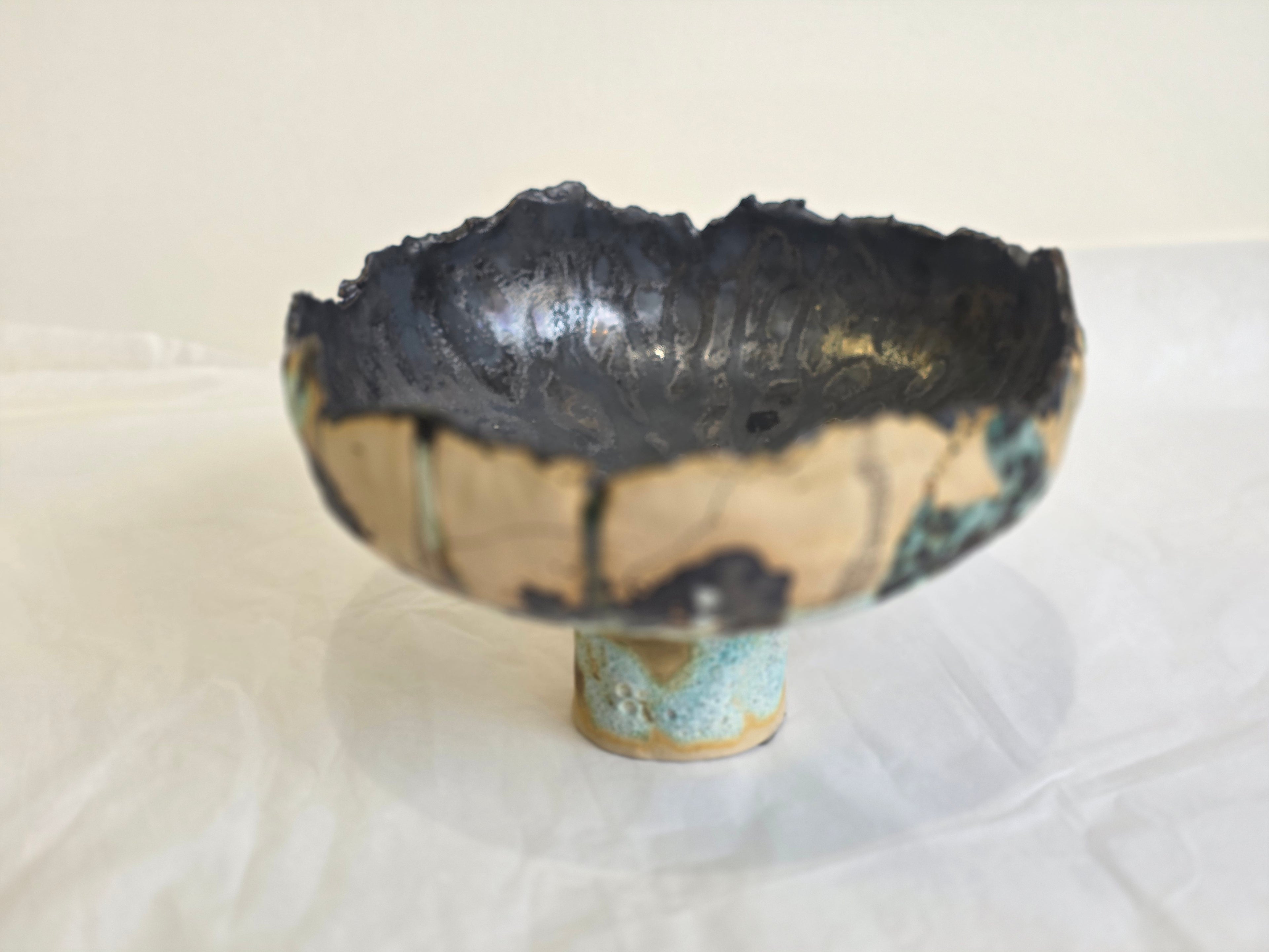 Emma Saul - Offering Platter Textured Ceramic Bowl, Medium