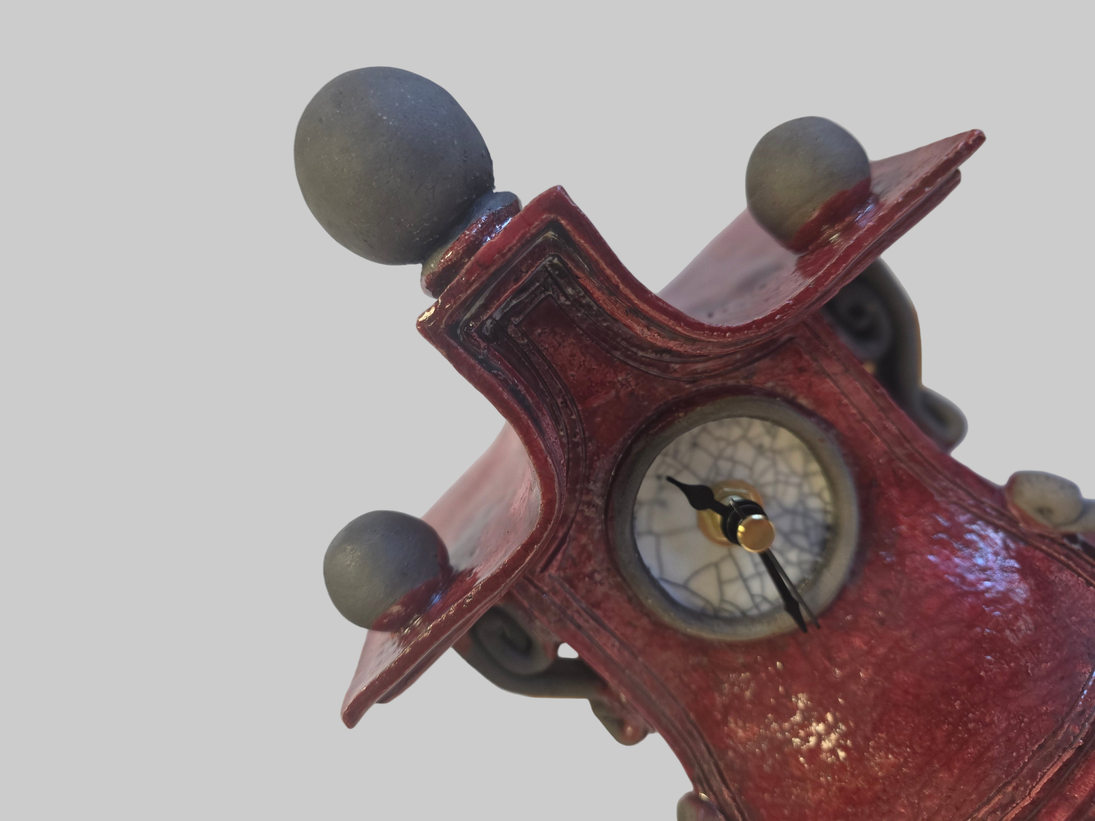 Stonesplitter - Small Red Raku Clock