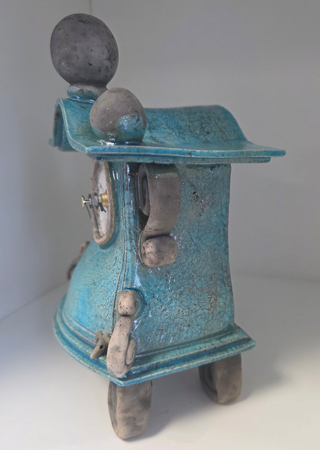 Stonesplitter - Small Turquoise Raku Clock