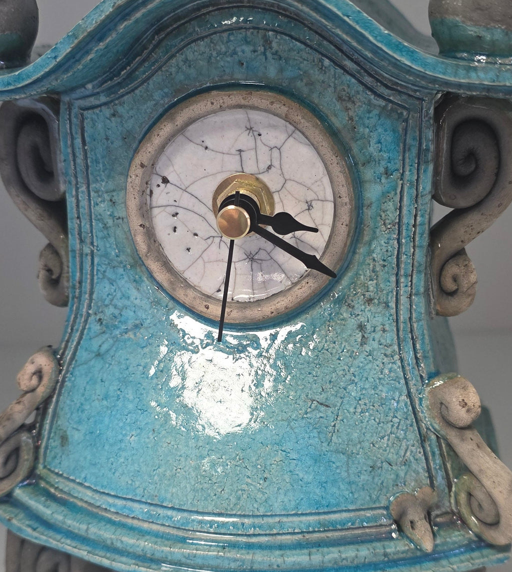 Stonesplitter - Small Turquoise Raku Clock