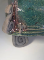 Stonesplitter - Small Dark Green and Copper Raku Clock