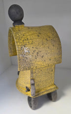 Stonesplitter - Small Yellow Raku Clock