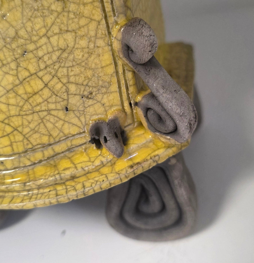 Stonesplitter - Small Yellow Raku Clock