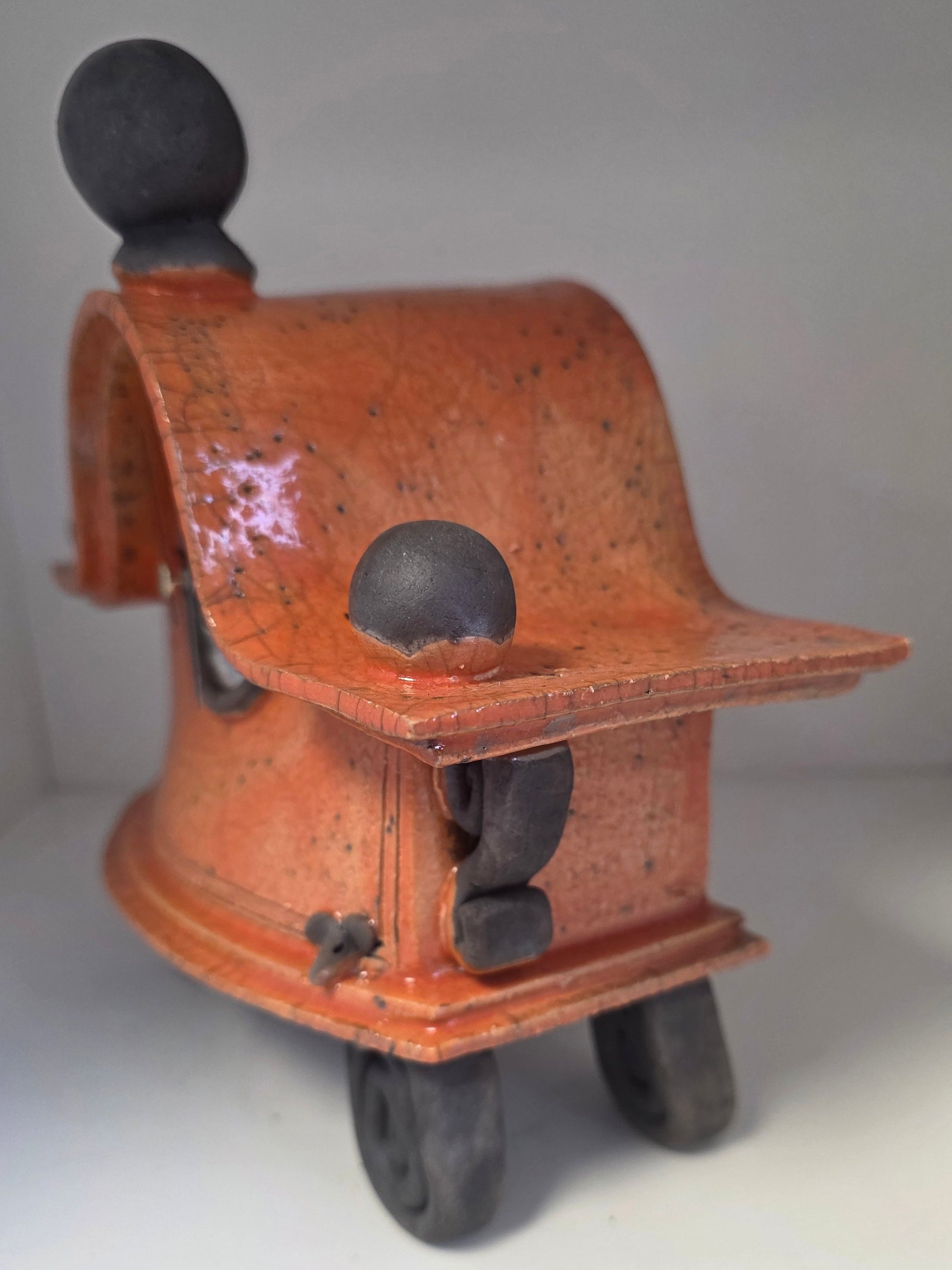 Stonesplitter - Small Orange Raku Clock