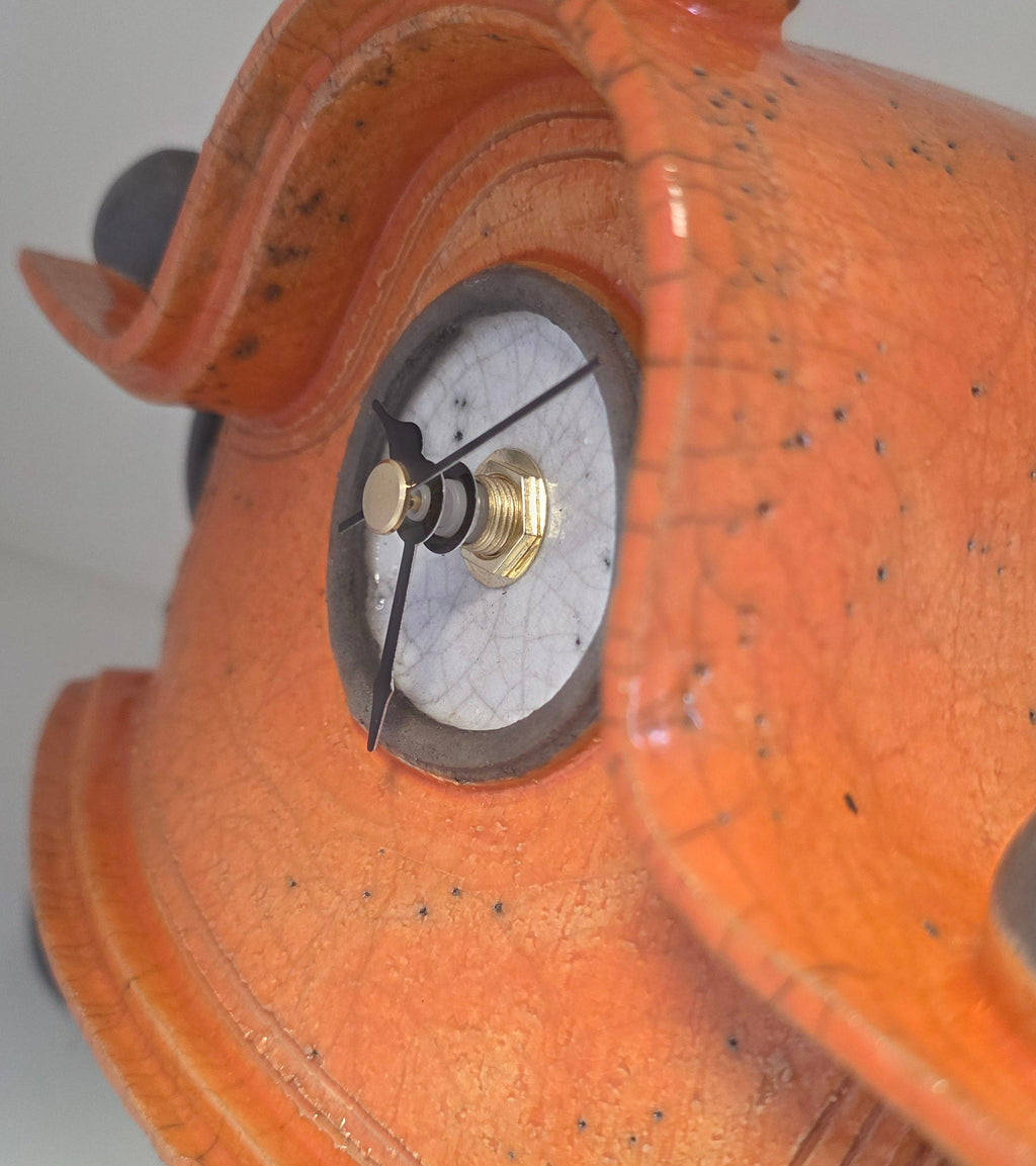 Stonesplitter - Small Orange Raku Clock