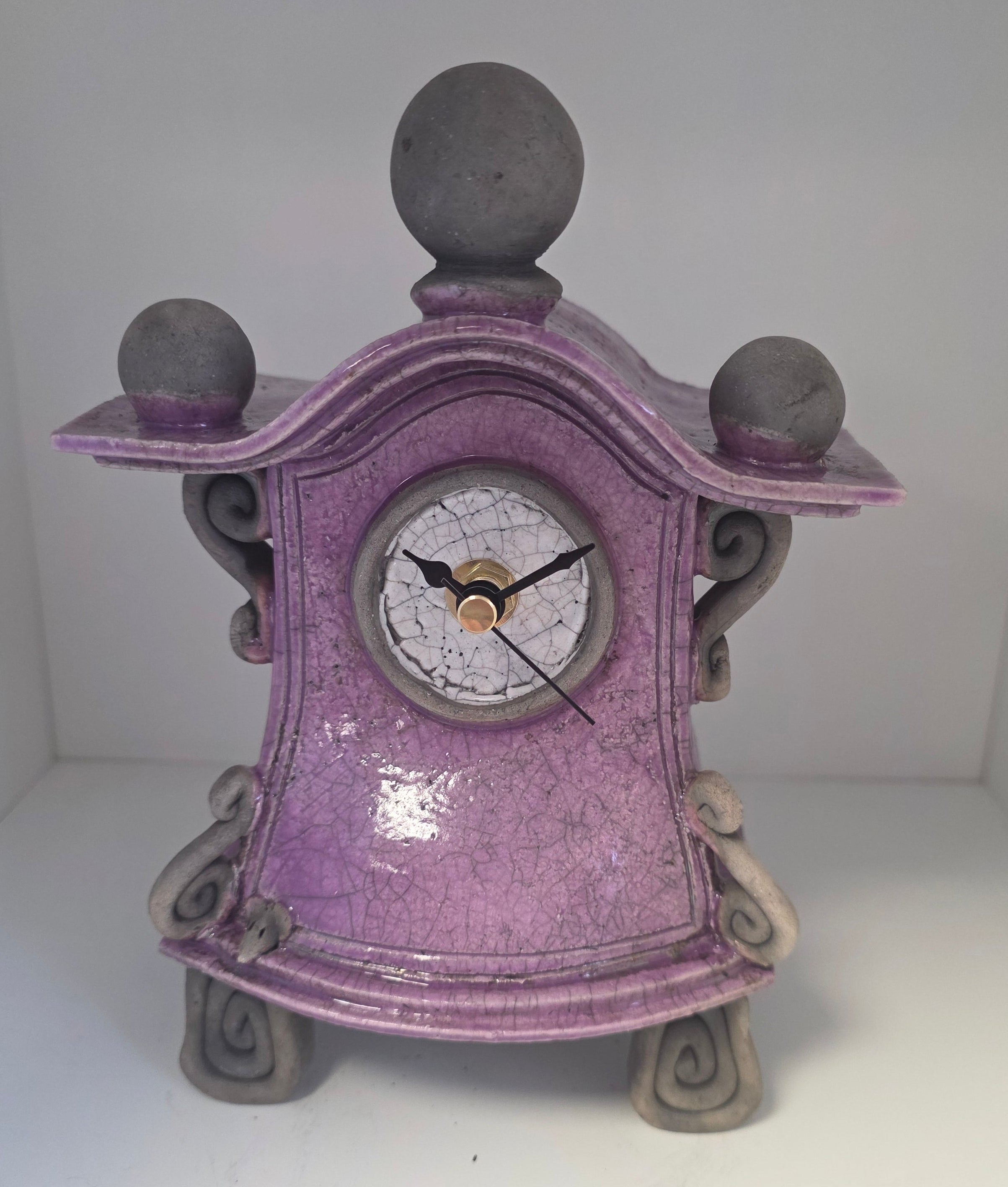 Stonesplitter - Small Purple Raku Clock