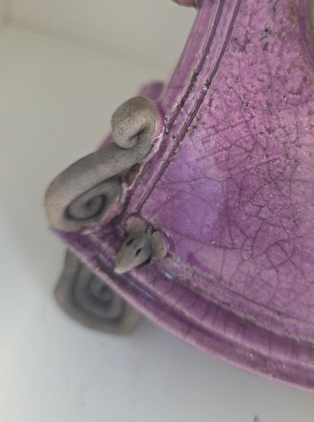 Stonesplitter - Small Purple Raku Clock