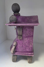 Stonesplitter - Small Purple Raku Clock