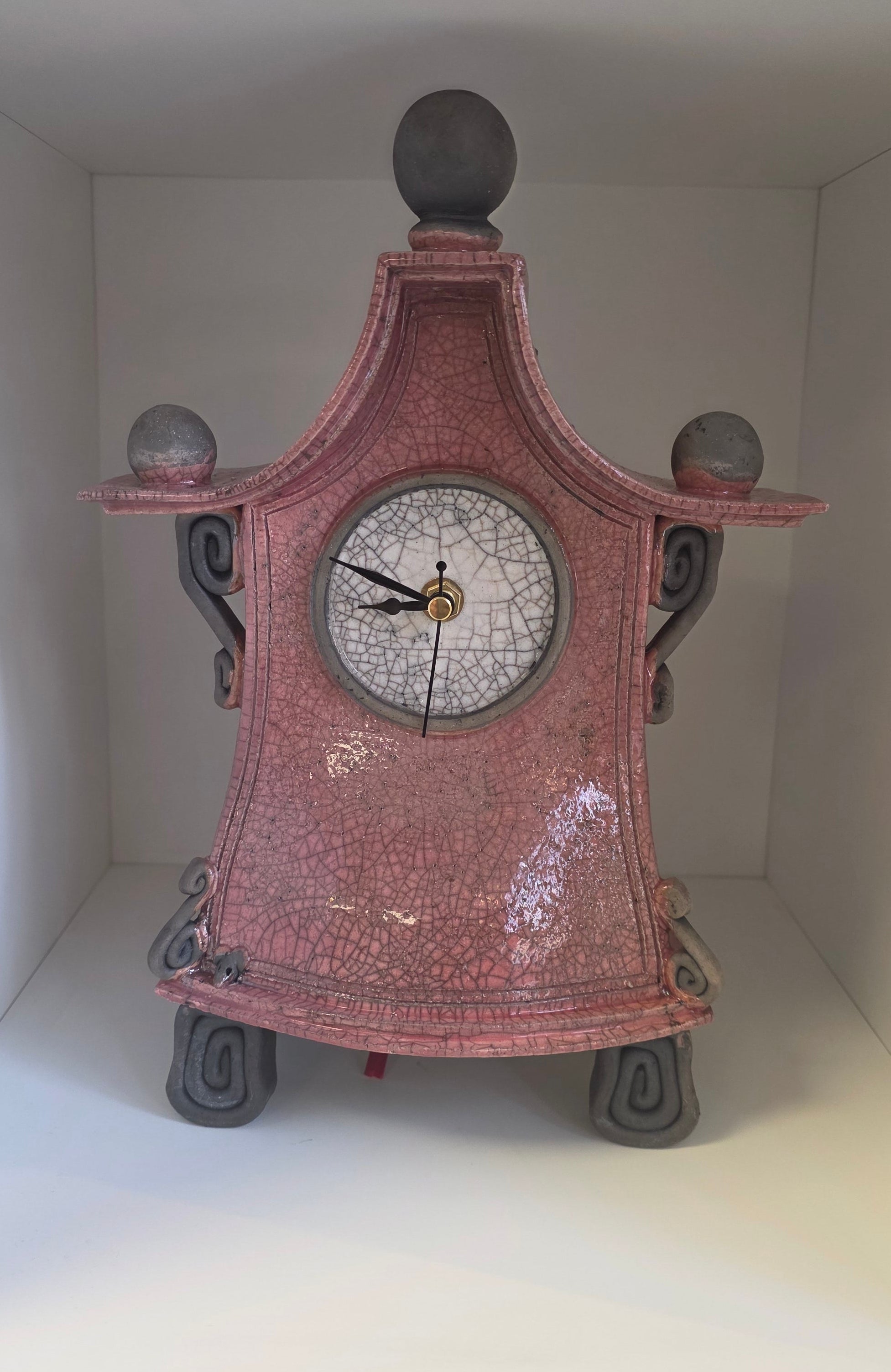Stonesplitter - Medium Pink Raku Clock – Primrose Gallery and Framing