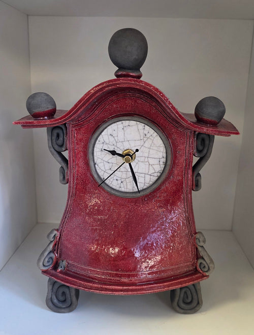 Stonesplitter - Medium Red Raku Clock