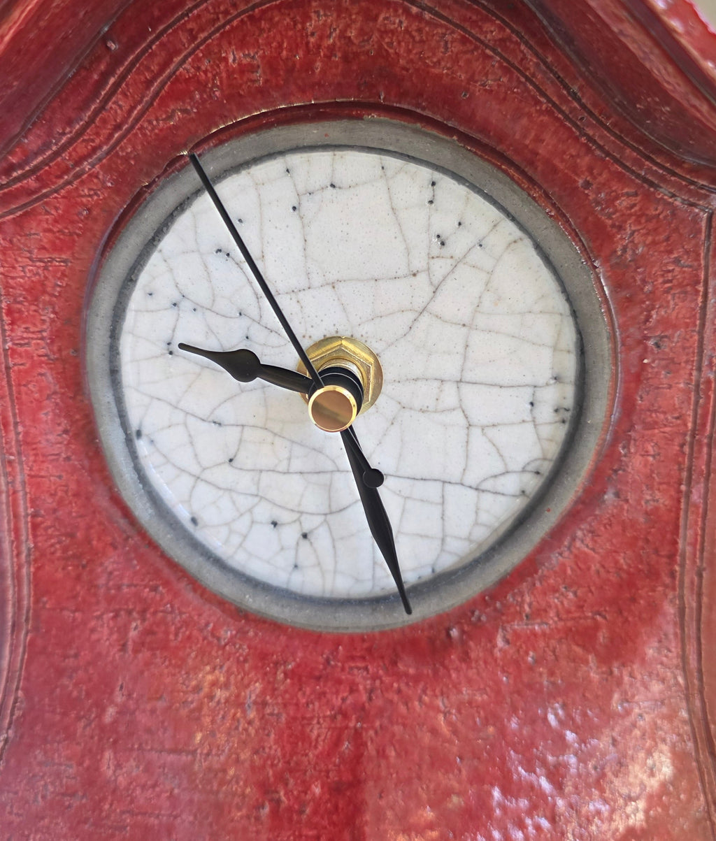 Stonesplitter - Medium Red Raku Clock