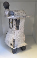 Stonesplitter - Medium White Raku Clock