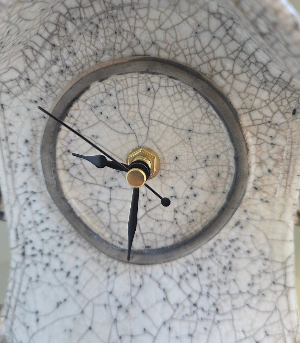 Stonesplitter - Medium White Raku Clock