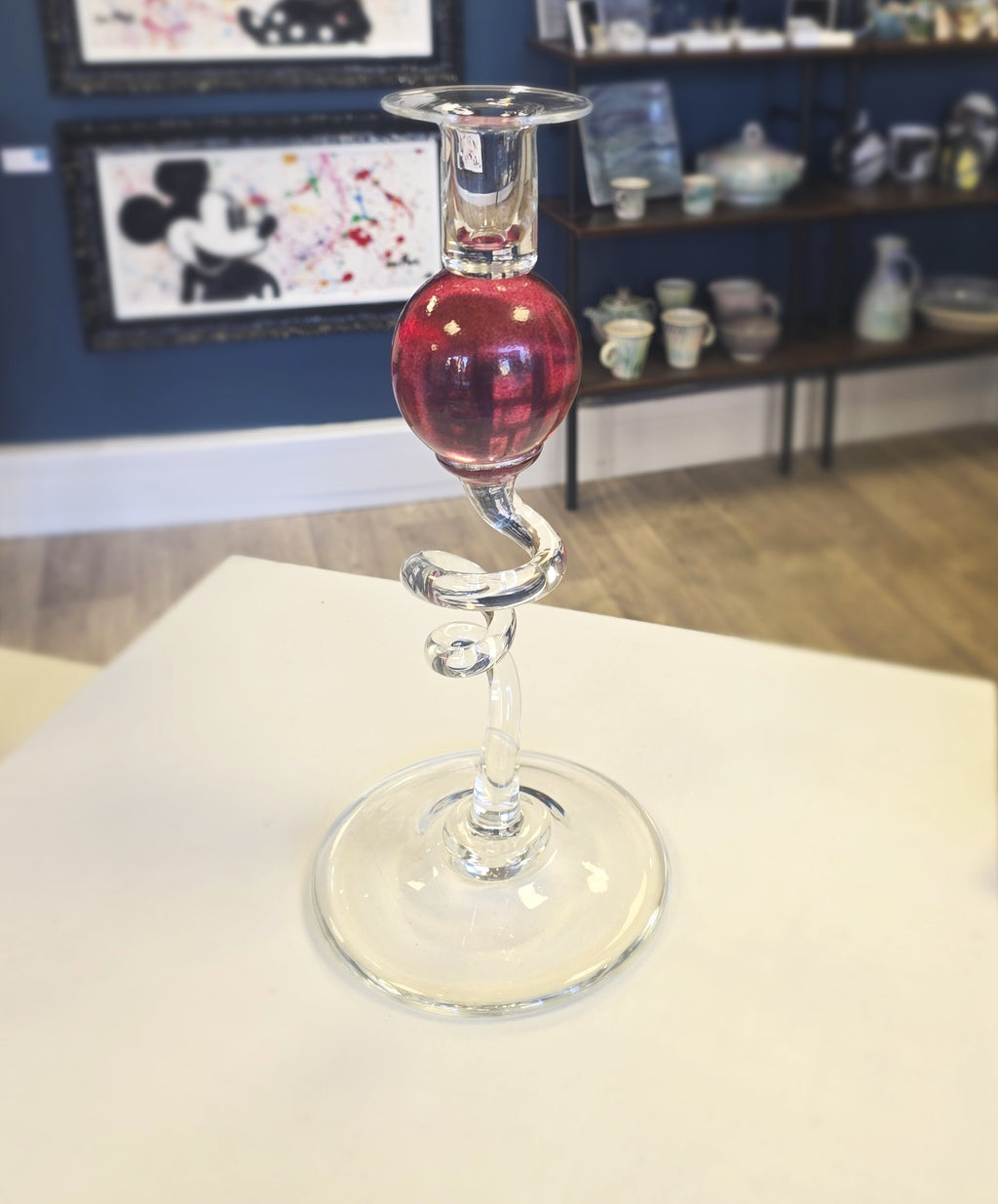Bob Crooks- Hand Blown Britsh Made Coloured Glass Candlesticks