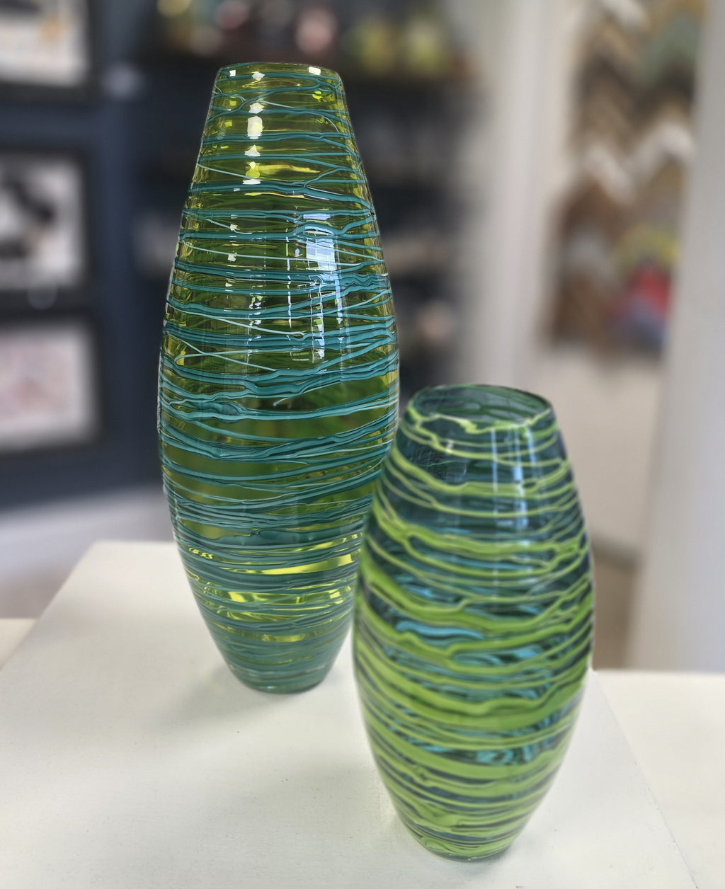 Bob Crooks- Bound Glass Vase, Hand blown in Britain