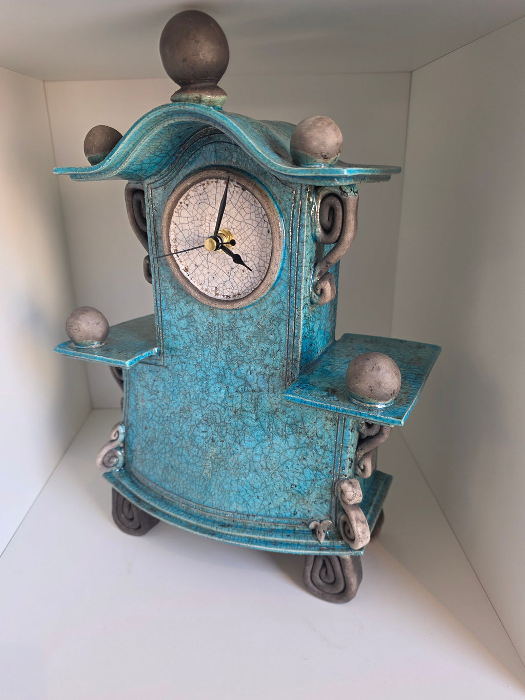 Stonesplitter - Medium Turquoise Raku Clock