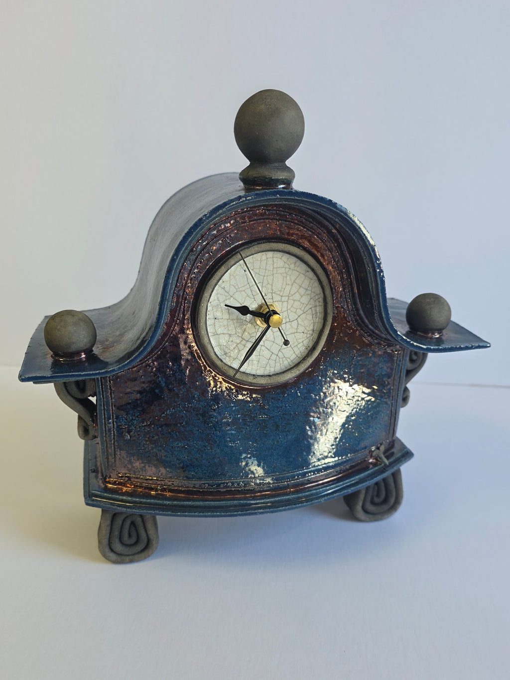 Stonesplitter - Medium Dark Blue Raku Clock