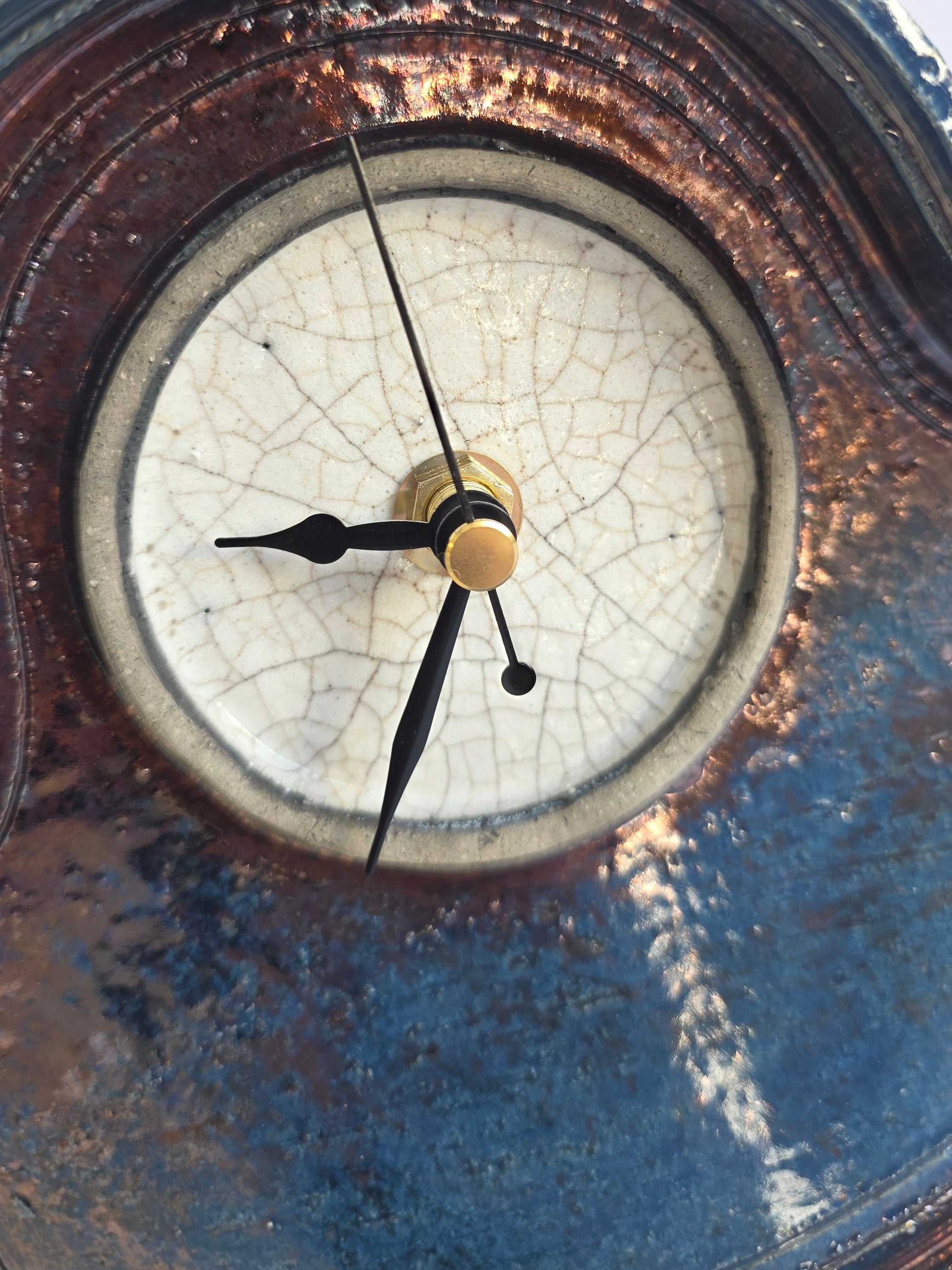 Stonesplitter - Medium Dark Blue Raku Clock