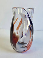 Gemma Hollis Glass - Clear Purple and Orange Vase
