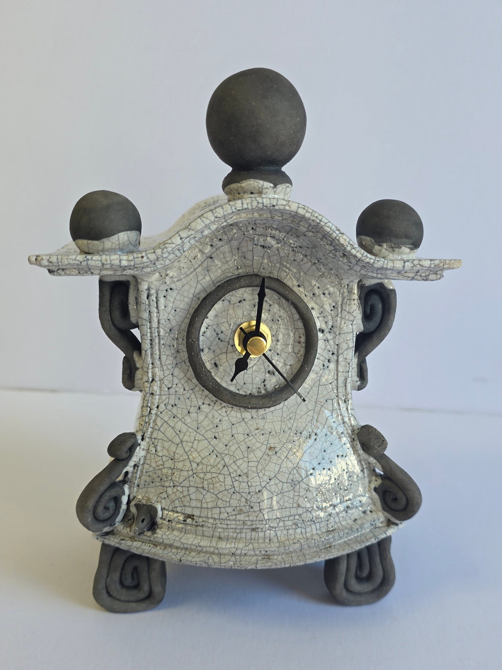 Stonesplitter - Small White Raku Clock