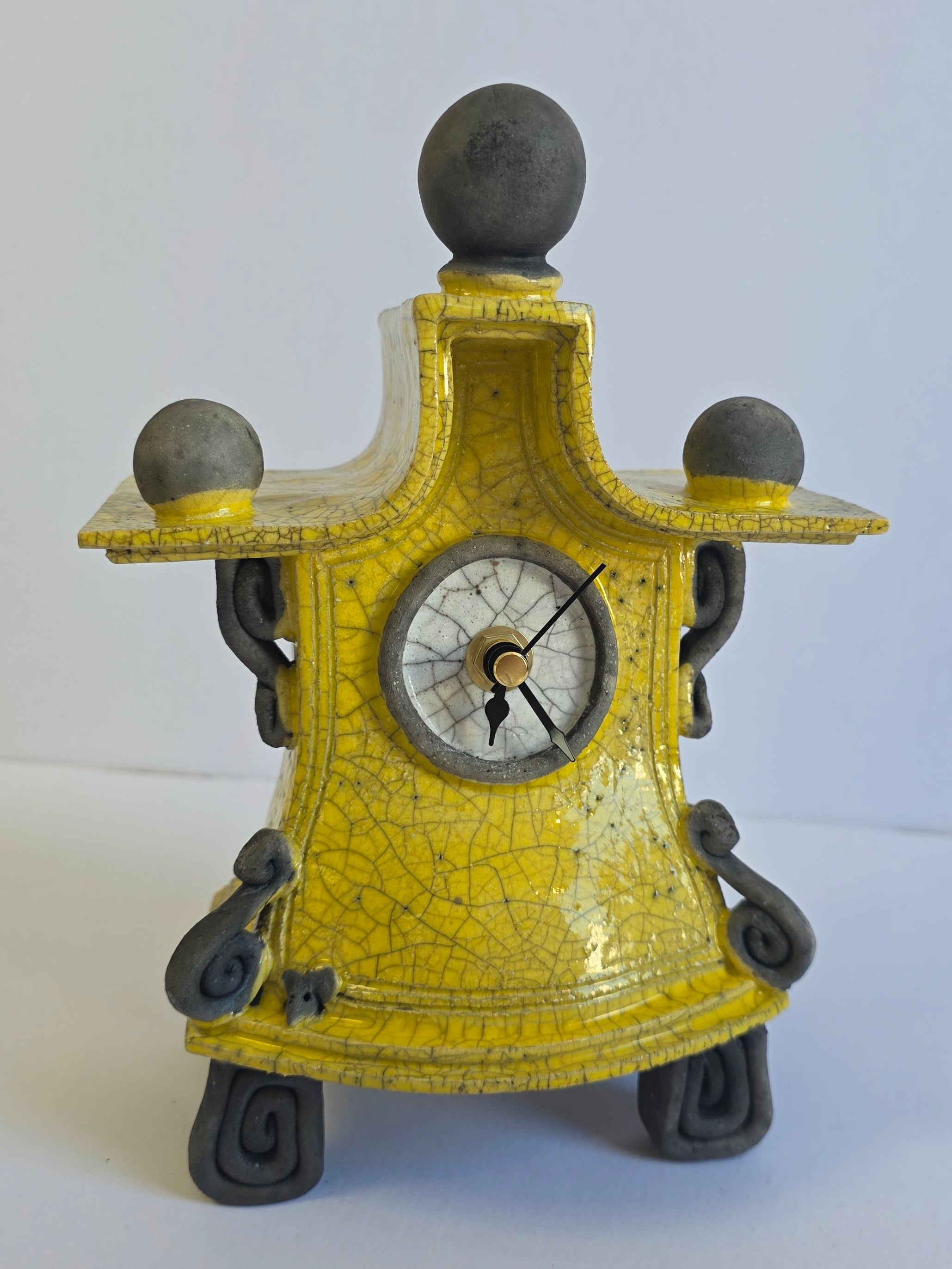 Stonesplitter - Small Yellow Raku Clock