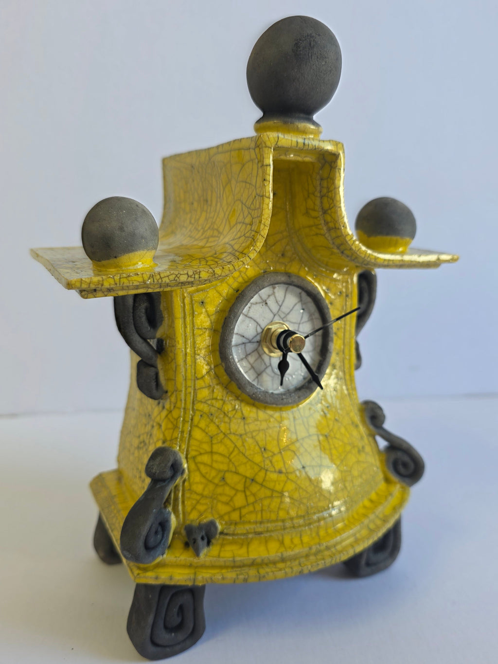 Stonesplitter - Small Yellow Raku Clock